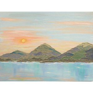 Today Is A Good Day 9 x 12 Acrylic Painting, Mountain Landscape Signed Art